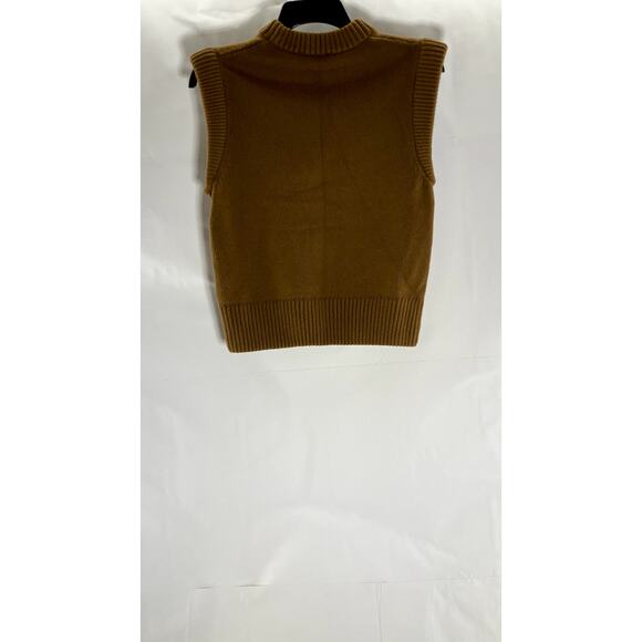 PARIS ATELIER & OTHER STORIES Women's Dark Brown Wool/Cotton Sweater Vest SZ XS - Picture 2 of 9